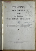 aa879 - c1933 1st Battalion THE KING'S REGIMENT - Regimental Standing Orders and Customs - British Army