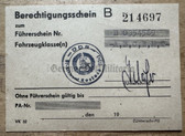 od022 - East German Fahrerlaubnis Stempelkarte - document for driving penalty points to be collected