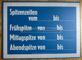 oo050 - East German plaque sign - Peak Operating Hours - shop or office