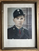 wpc013 - c1950 DGP Deutsche Grenzpolizei border guards - large size hand coloured & framed portrait photo