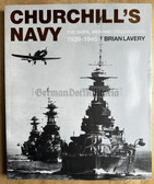 aa922 - CHURCHILL'S NAVY - large book about the British Royal Navy from 1939 to 1945