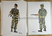 aa920 - c1960s UNIFORMES CONTEMPORAINS OU INSIGNES - French paratroopers in Indochina and Algeria - folder with posters