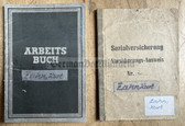 aa942 - c1950s Arbeitsbuch & Social Security book for a man from Bitterfeld in Sachsen-Anhalt - served with DGP Deutsche Grenzpolizei