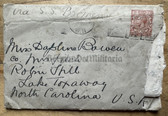 aa944 - c1920s letter posted from London to North Carolina on board of SS Bremen - German ship - won blue ribband in 1929