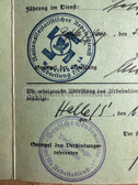 aa946 - c1935 RAD Reichsarbeitsdienst pass document for a Medical Student that was to be a Wehrmacht Medical Officer