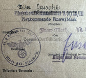 aa947 - c1944/45 Dienstausweis - service document - for a female Luftwaffehelferin with Fliegerhorst Finow/Mark