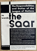 aa952 - THE RESPONSIBILITIES AND DUTIES OF THE LEAGUE OF NATIONS TOWARDS THE SAAR - speech by Joseph Bürckel in 1934 - English language