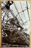 ab030 - British WW1 postcard - shot down German Zeppelin Airship in England June 1917