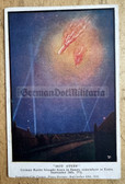 ab036 - British WW1 postcard - Zeppelin Airship shot down over Essex England on 24th September 1916