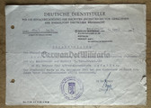 ab065 - c1959 KIA confirmation cert for a Obergefreiter from Panzer Grenadier Regiment 111