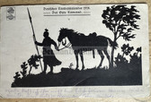 ab066 - c1918 German WW1 postcard with Ulan and horse