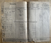 ab073 - c1942 to c1944 Offizierskleiderkasse der Kriegsmarine Wilhelmshaven - uniform purchases account statement for a Kriegsmarine officer