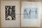 ab238 - two original East German art prints with original artist signatures
