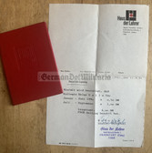 ab365 - c1989 FDGB membership book with letter - East German trade union - man from Frankfurt/Oder