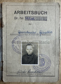 ab283 - c1950 Arbeitsbuch for a man from Letschin with photo - worked as stone mason