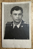 ab163 - early 1950s VP VoPo Volkspolizei black uniform studio portrait photo