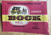 ab391 - original DDR drinks label - beer - Bockbier from Cottbus