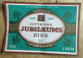 ab395 - original DDR drinks label - beer - Jubiläumsbier from Cottbus