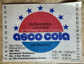 ab401 - original DDR drinks label - Cola - Asco-Cola from Bad Muskau Weißwasser