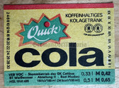ab404 - original DDR drinks label - Cola - Quick-Cola from Bad Muskau Weißwasser