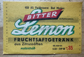 ab408 - original DDR drinks label - Soda - Bitter Lemon from Bad Muskau Weißwasser