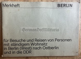 ab520 - c1978 pocket guide for West Berliners to visit East Berlin and the DDR