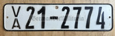 ab545 - original pre 1976 NVA vehicle registration number plate