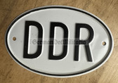ab470 - 15 - East German international car DDR sign plaque - pressed metal - medium size