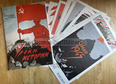 ab578 - c1975 folder with 24 Soviet posters - anti Hitler WW2 and anti NATO cold war