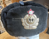 wo255 - original Soviet Navy Officer Ushanka winter hat - size 56