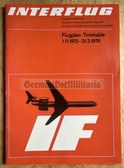 oz044 - winter time table 1975/6 East German national airline INTERFLUG - aviation