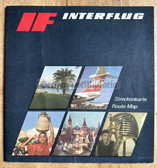 oz041 - 2 - c1974 East German national airline INTERFLUG - in flight on board route map booklet - English language