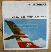 oz032 - c1970 East German national airline INTERFLUG - in flight on board aircraft info for IL62, IL18, AN24 and TU134 - English language