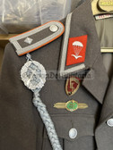 wo454 - NVA conscript Paratrooper FJ Fallschirmjäger uniform jacket - Feldwebel with awards - size m44