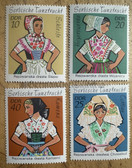 od076 - traditional Sorbian dress - East German postage stamps set