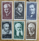 od077 - German Thinkers - East German postage stamps set