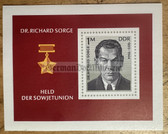 od112 - German WW2 spy Dr Richard Sorge - Hero of the Soviet Union - East German postage stamps set