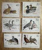 od114 - small game wild animals - East German postage stamps set