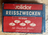 oo221 - packet of East German drawing pins with VEB maker and contents