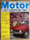 ab640 - c1971 British MOTOR car magazine with special about Eastern European cars - Moskvitch, Skoda and Wartburg