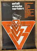 ab674 - 38 - c1976 dated large size original VP VoPo Volkspolizei police Berlin DDR poster - traffic police - IFA Wartburg