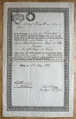 ab654 - 8th March 1843 certificate of completion of 1st year Chemical Engineering course at Prague University - today Czech Republic