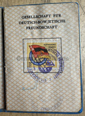 od037 - c1975 DSF Deutsch-Sowjetische Freundschaft member book and Statut - East German Soviet Friendship society
