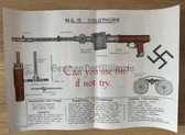 po014 - British WW2 Home Guard German weapons training poster - MG 15 Solothurn