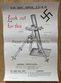 po016 - British WW2 Home Guard German weapons training poster - 8cm Heavy Mortar