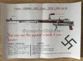 po017 - British WW2 Home Guard German weapons training poster - 7.92mm German anti tank rifle