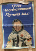 po013 - c1978 dated original DDR poster of Cosmonaut Siegmund Jaehn