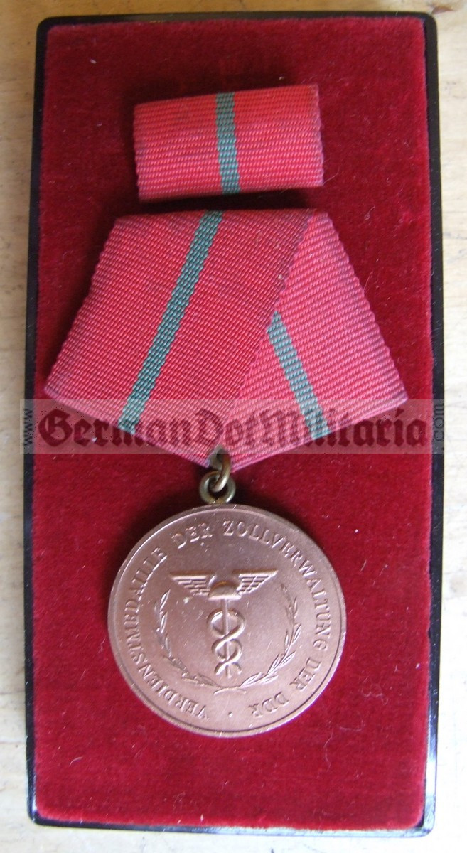East German GDR Military Army Silver Medal with Ribbon Bar for Excellent Merit