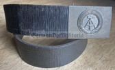 wo616 - black leather conscript soldier & NCO issue NVA, BePo and Grenztruppen belt - 95cm long