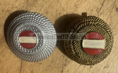 om695 - 2x Austrian Army cap badges - 1 is bullion
